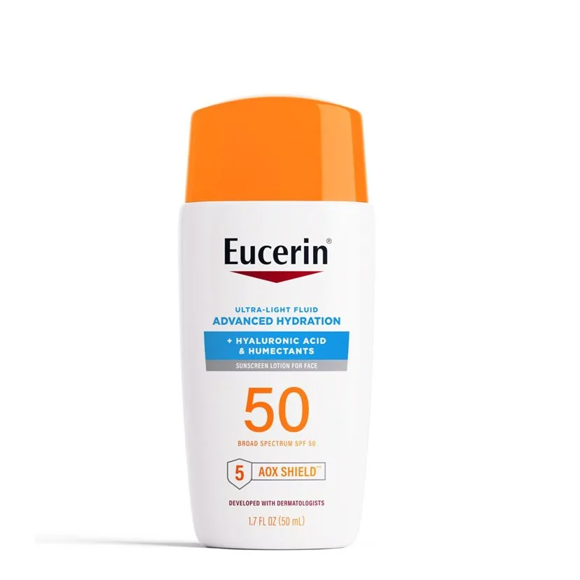 Eucerin Advanced Hydration Ultra-Lightweight Face Sunscreen SPF 50 bottle